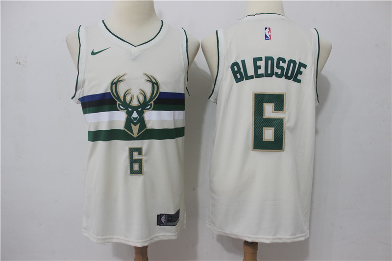 Men Milwaukee Bucks #6 Bledsoe Gream Game Nike NBA Jerseys->milwaukee bucks->NBA Jersey